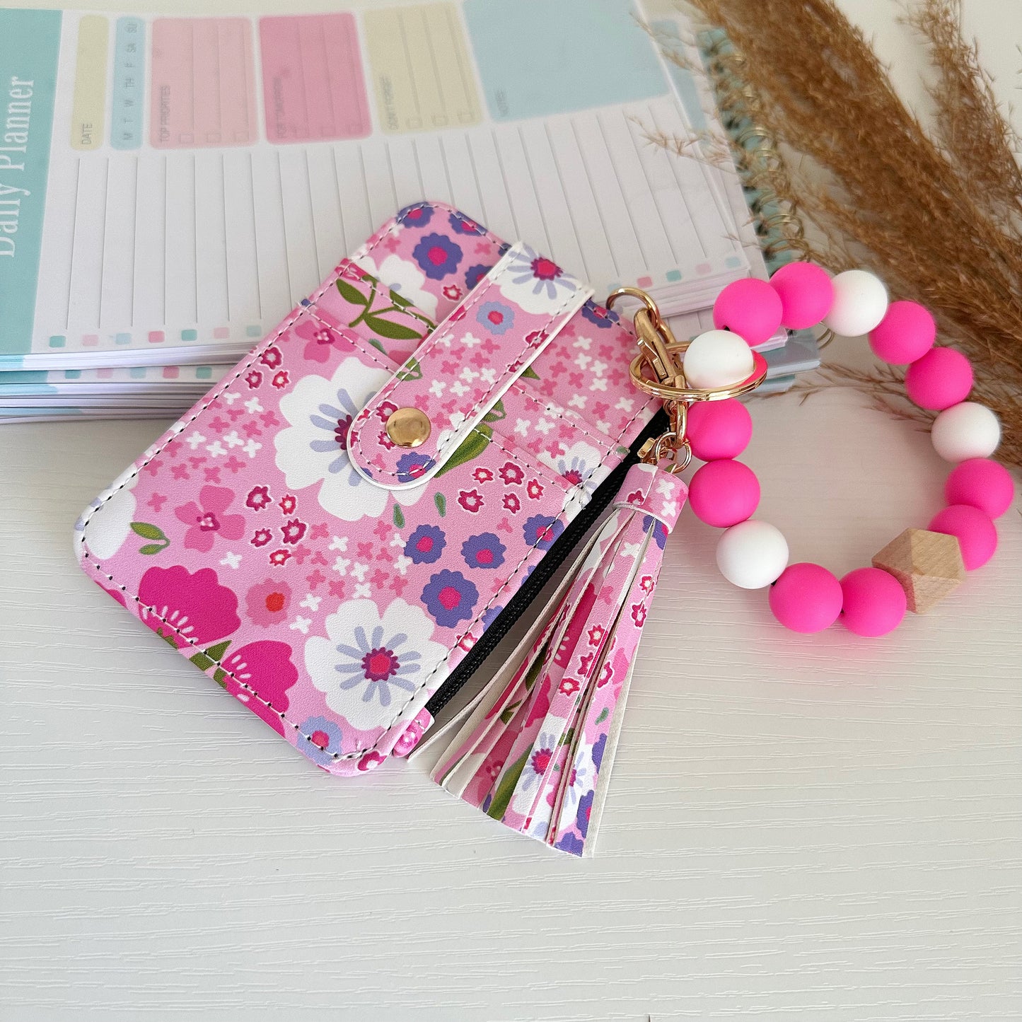 Floral Wristlet Coin & Card Wallets