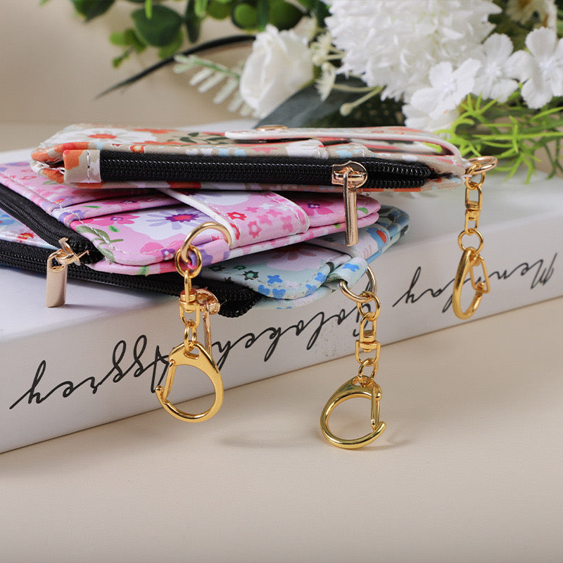 Floral Wristlet Coin & Card Wallets