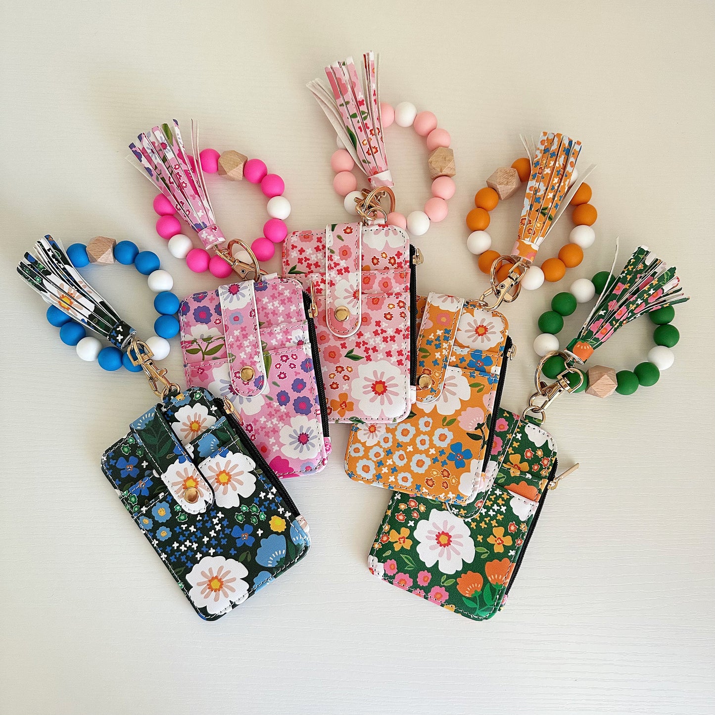Floral Wristlet Coin & Card Wallets