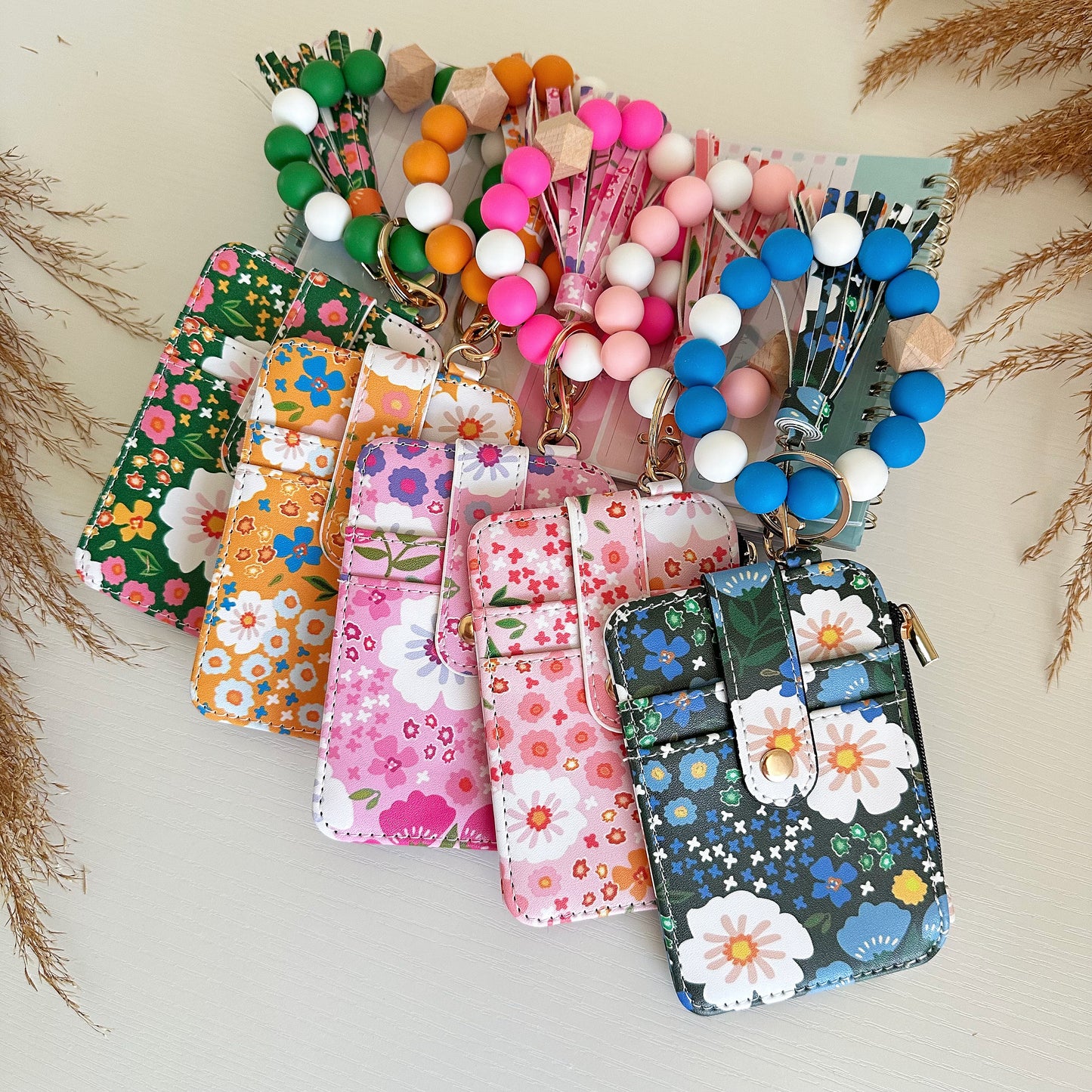 Floral Wristlet Coin & Card Wallets